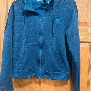 Adidas Blue Zip-Up Hoodie